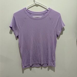 aerie Lavender Ribbed Crewneck Short-Sleeve Tee